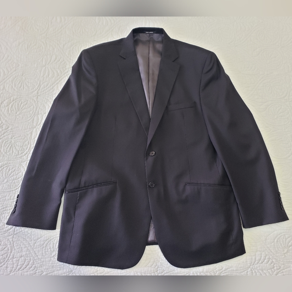 Claiborne Men's 100% Wool Black Blazer Size 44 Regular
